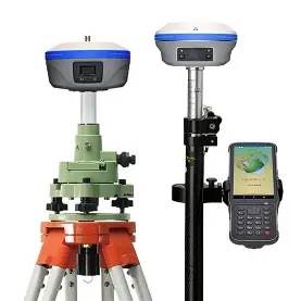 RTK GNSS base and rover receivers with field controller.