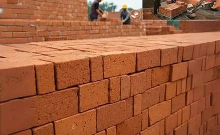 Burnt clay bricks.